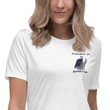 T-shirt Ricamata Donna Ricordati di Me Libro e Penna