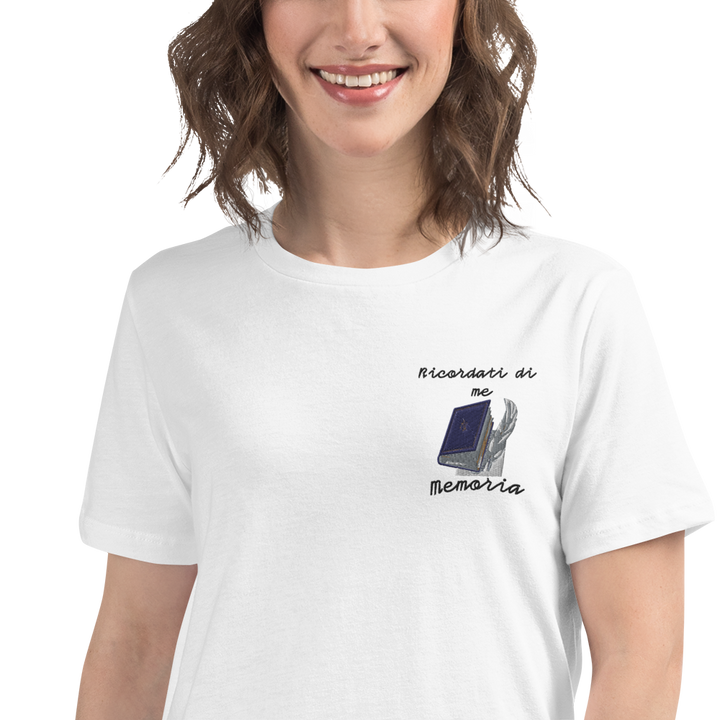 T-shirt Ricamata Donna Ricordati di Me Libro e Penna - Gufetto Brand 