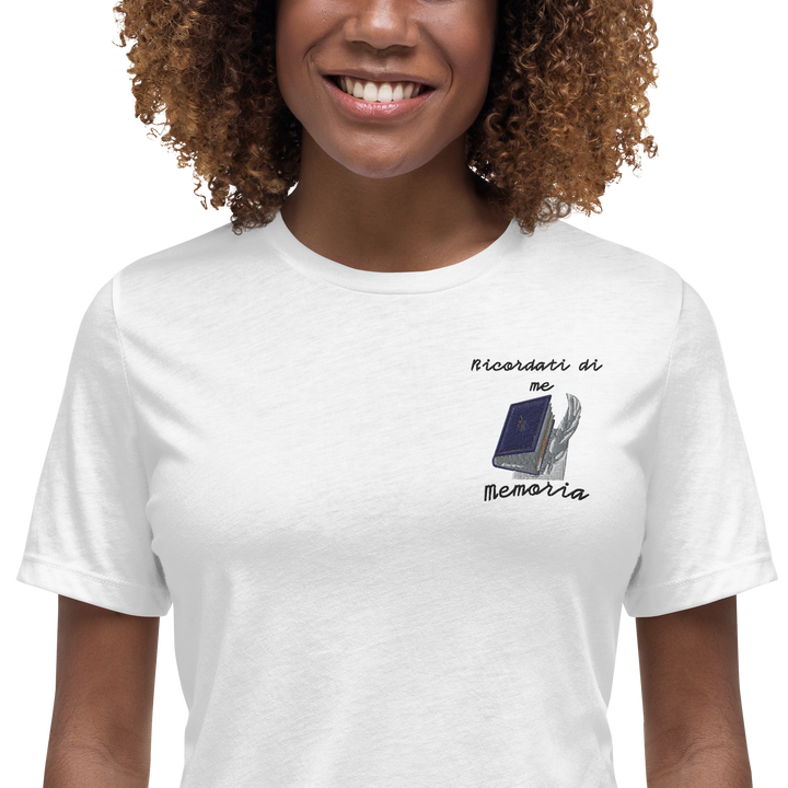 T-shirt Ricamata Donna Ricordati di Me Libro e Penna - Gufetto Brand 