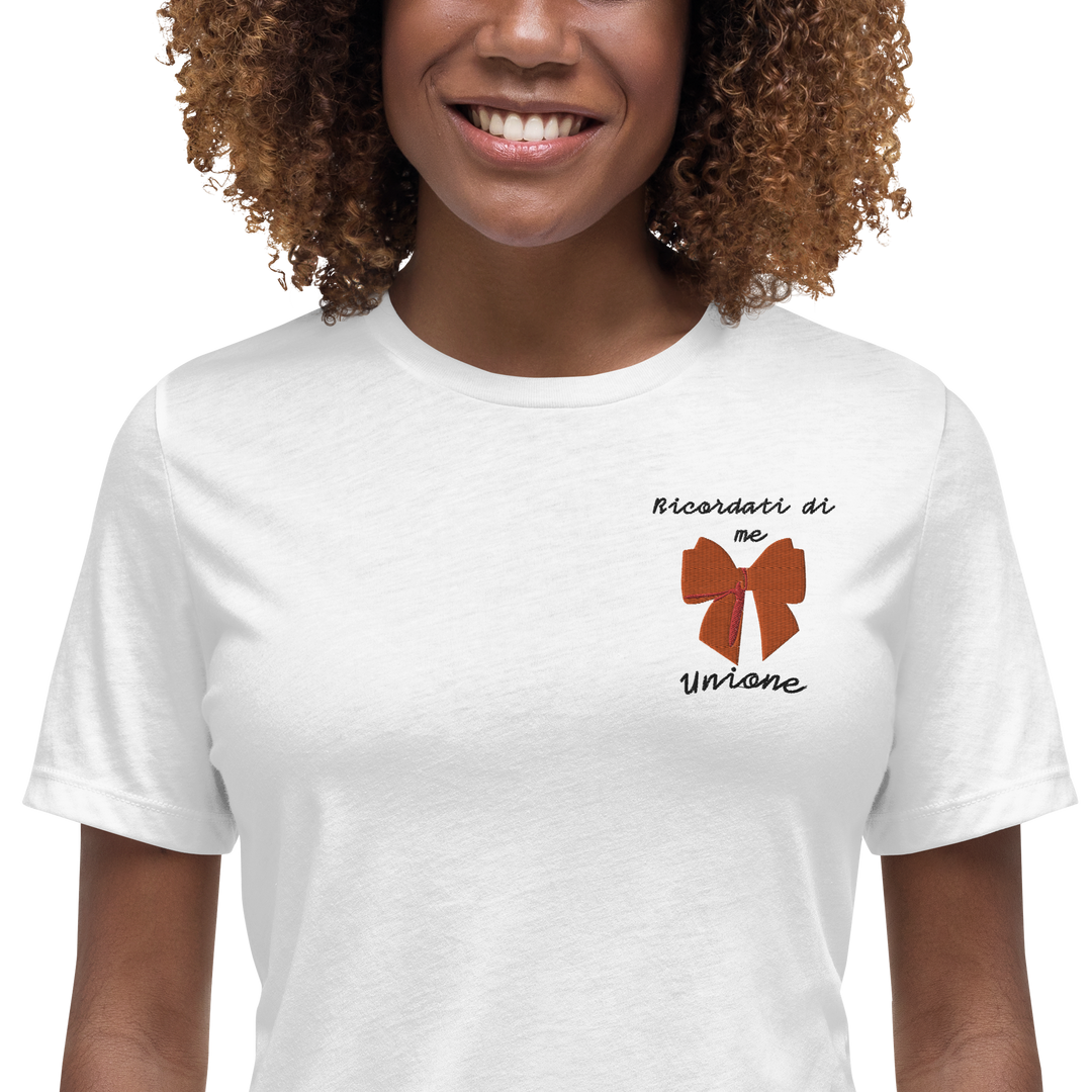 T-shirt Ricamata Donna Ricordati di Me Fiocco - Gufetto Brand 