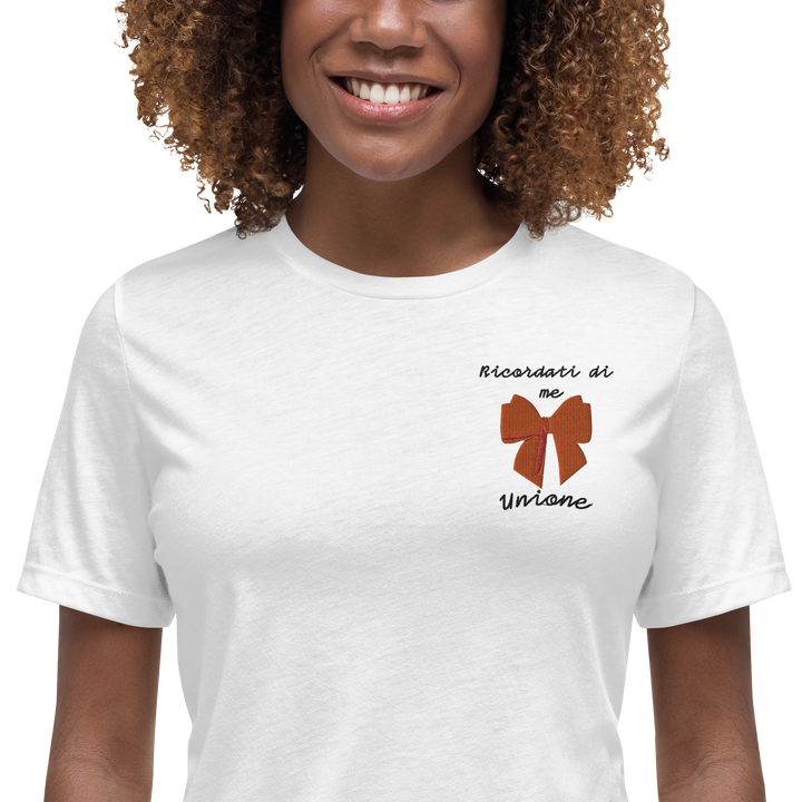 T-shirt Ricamata Donna Ricordati di Me Fiocco - Gufetto Brand 