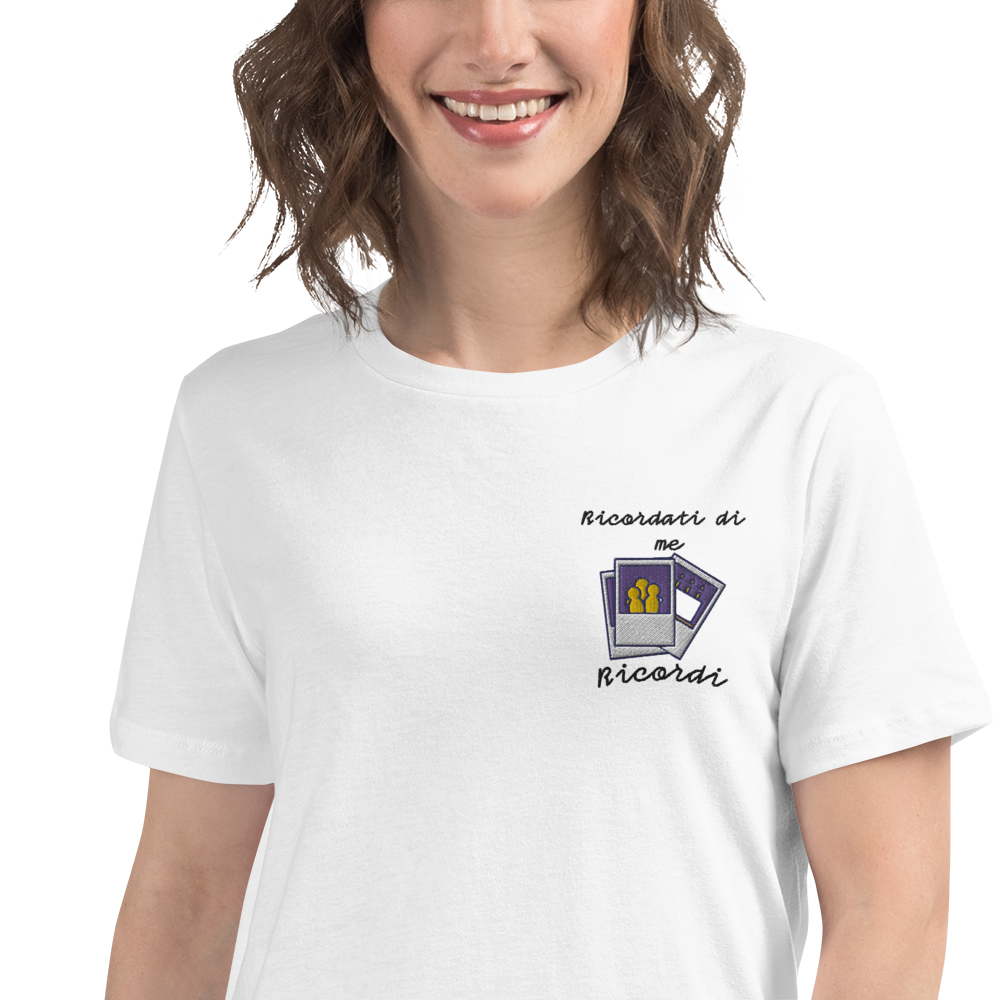 T-shirt Ricamata Donna Ricordati di Me Foto - Gufetto Brand 