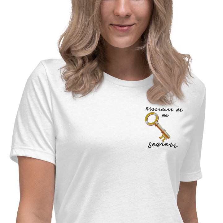 T-shirt Ricamata Donna Ricordati di Me Chiave - Gufetto Brand 
