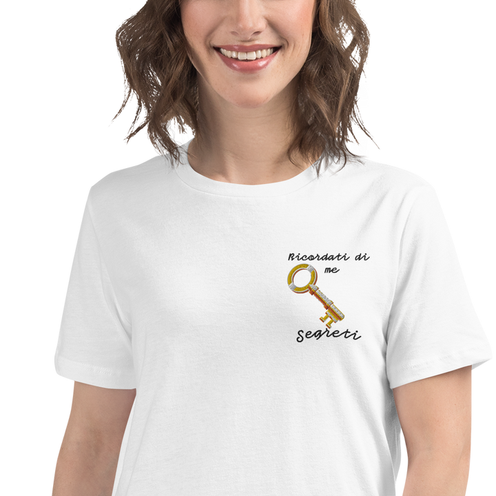 T-shirt Ricamata Donna Ricordati di Me Chiave - Gufetto Brand 