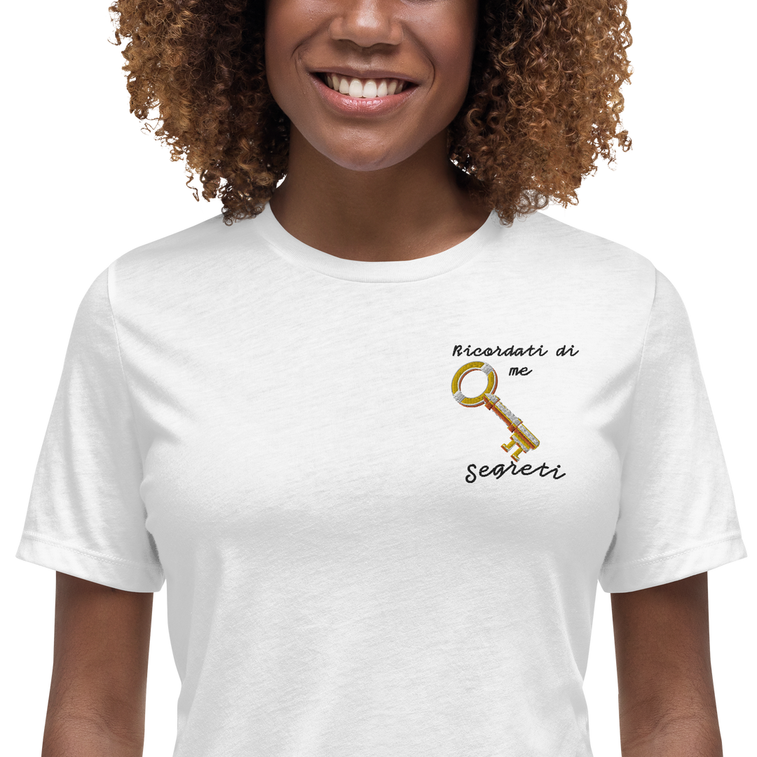 T-shirt Ricamata Donna Ricordati di Me Chiave - Gufetto Brand 