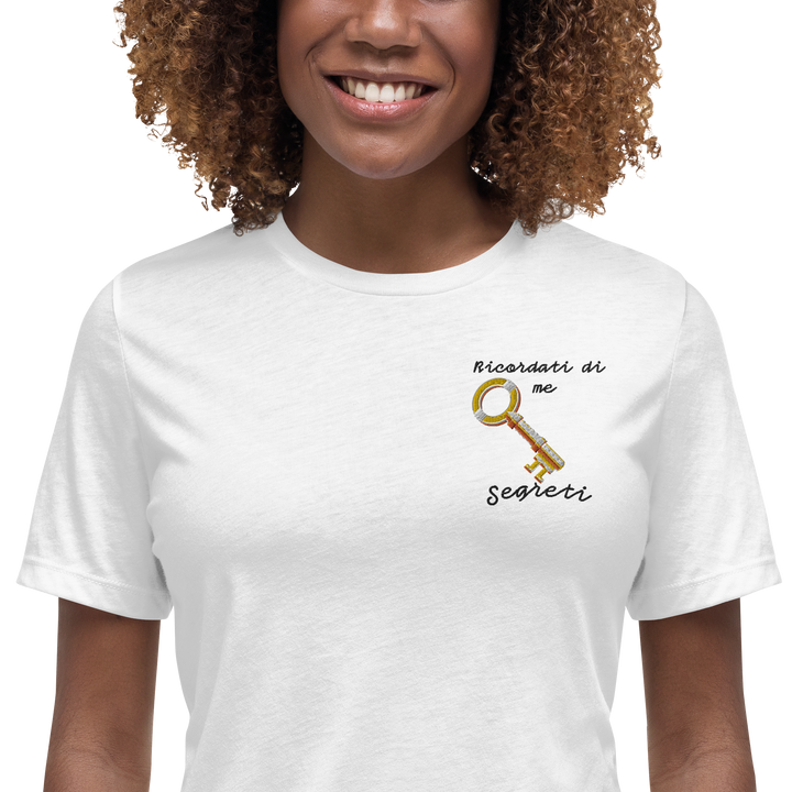 T-shirt Ricamata Donna Ricordati di Me Chiave - Gufetto Brand 