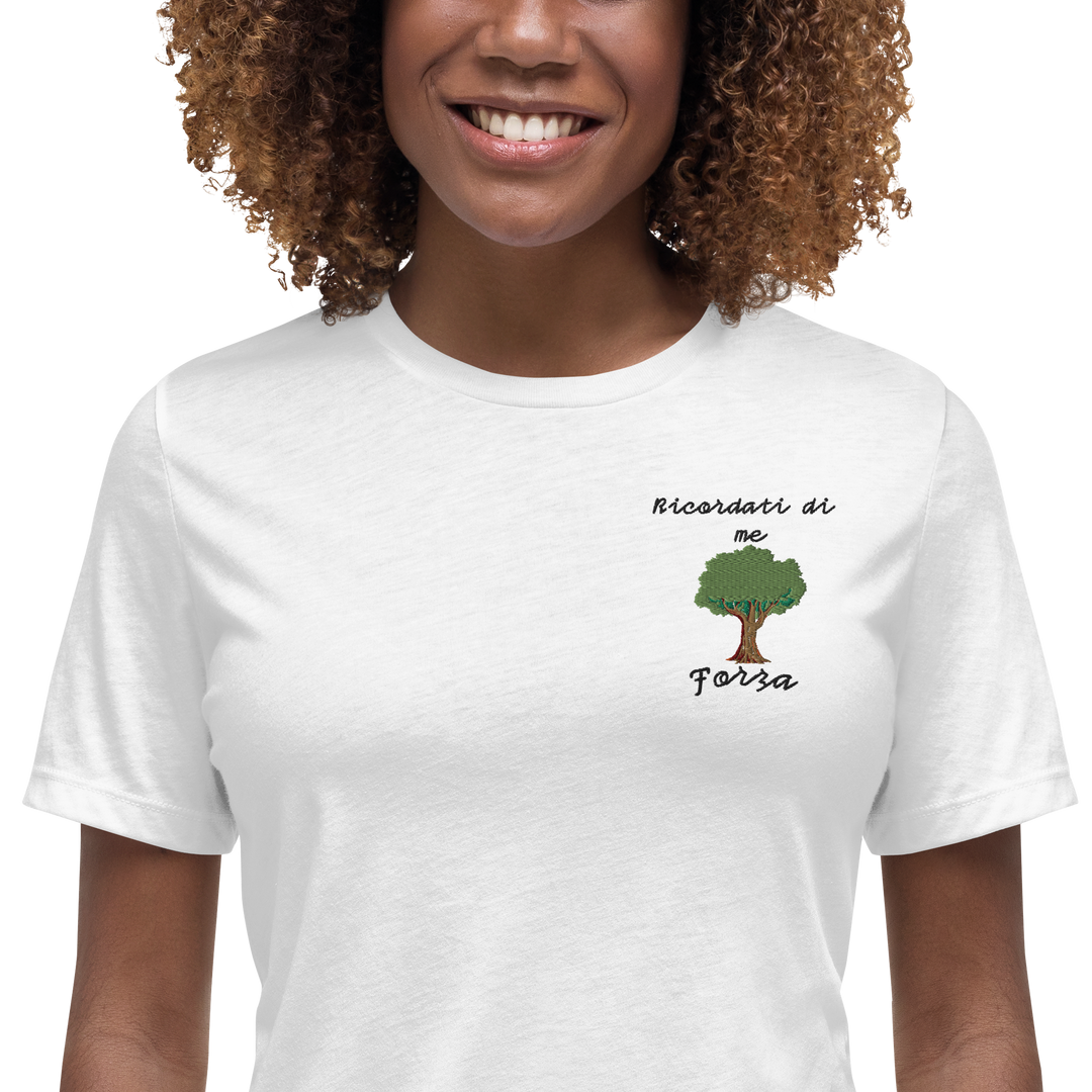 T-shirt Ricamata Donna Ricordati di Me Albero - Gufetto Brand 