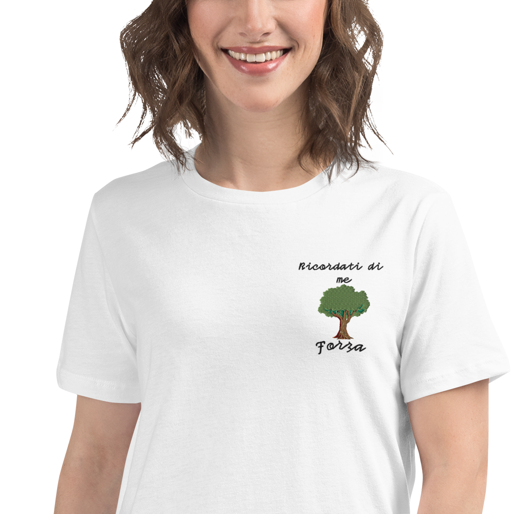 T-shirt Ricamata Donna Ricordati di Me Albero - Gufetto Brand 