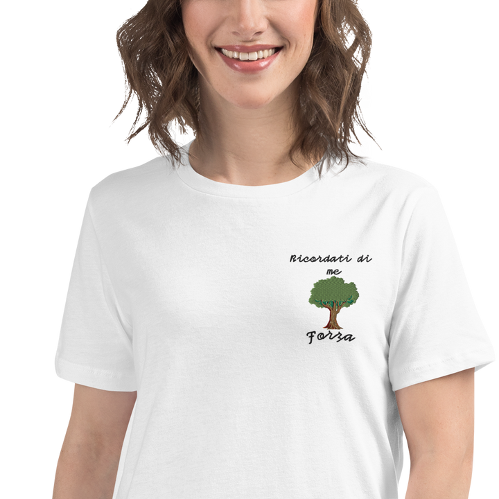 T-shirt Ricamata Donna Ricordati di Me Albero - Gufetto Brand 