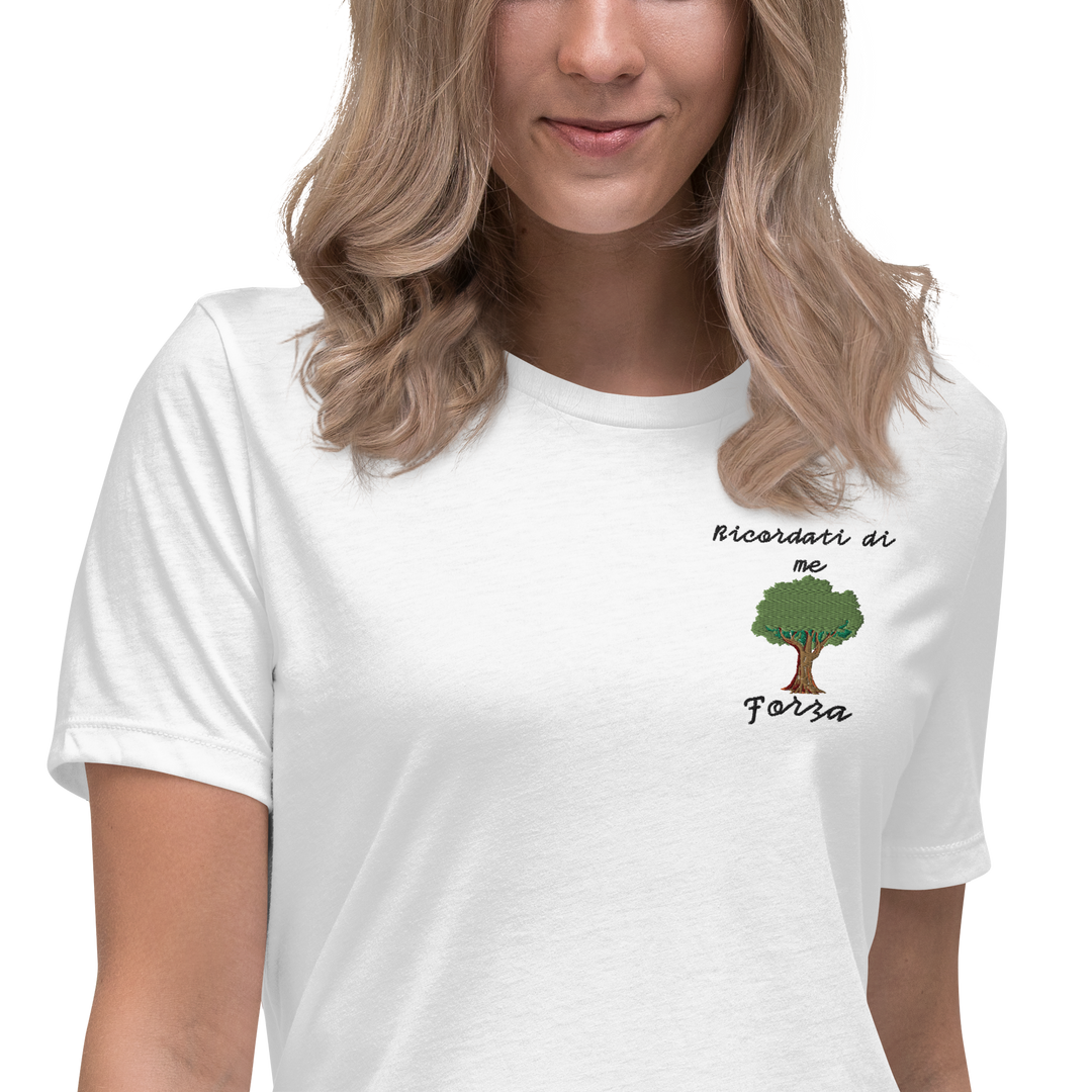 T-shirt Ricamata Donna Ricordati di Me Albero - Gufetto Brand 