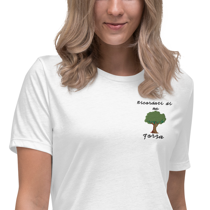 T-shirt Ricamata Donna Ricordati di Me Albero - Gufetto Brand 