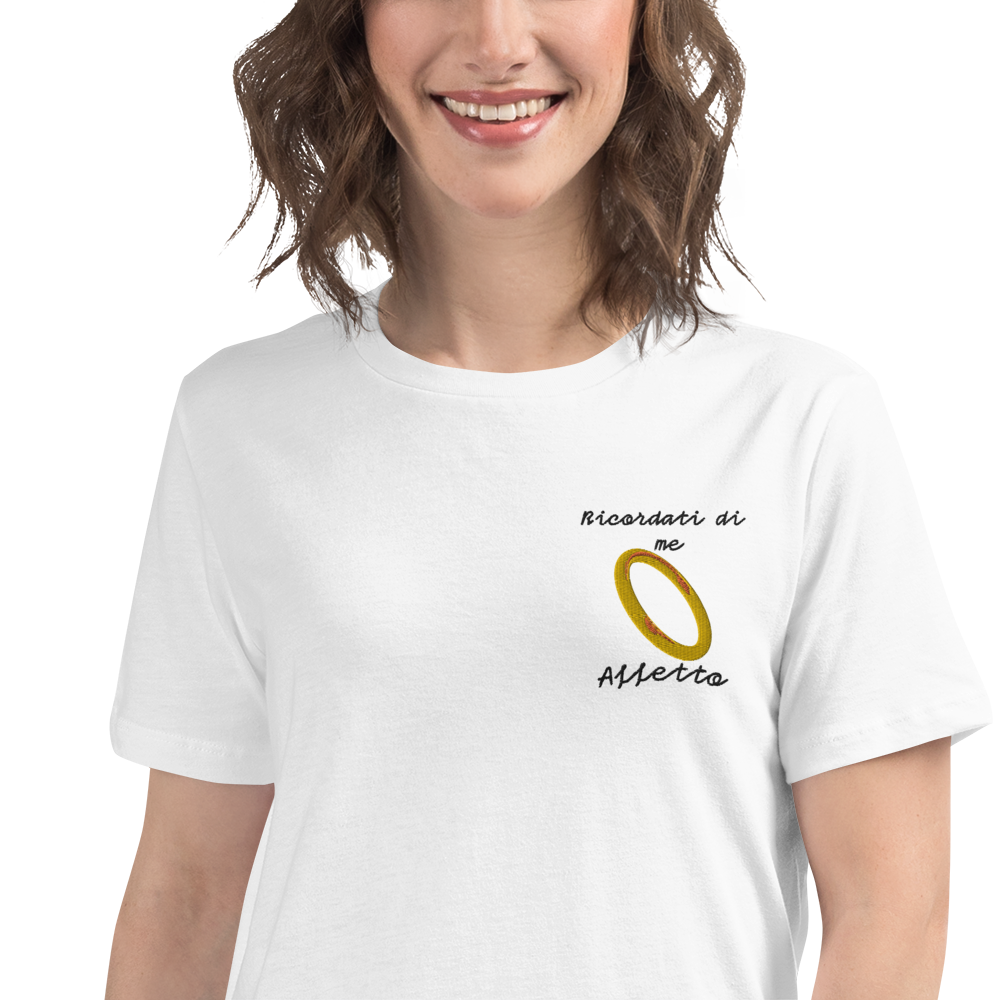 T-shirt Ricamata Donna Ricordati di Me Anello - Gufetto Brand 