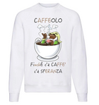 Felpa senza cappuccio Bianca Uomo Caffeolo Outlet - Gufetto Brand 