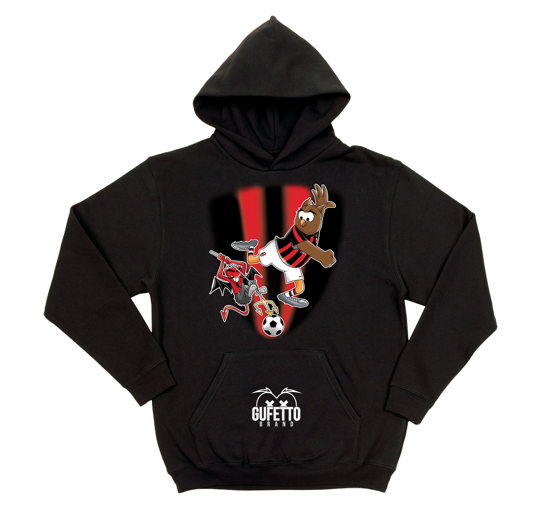 Felpa donna Soccer Gufetto RossoNero - Gufetto Brand 