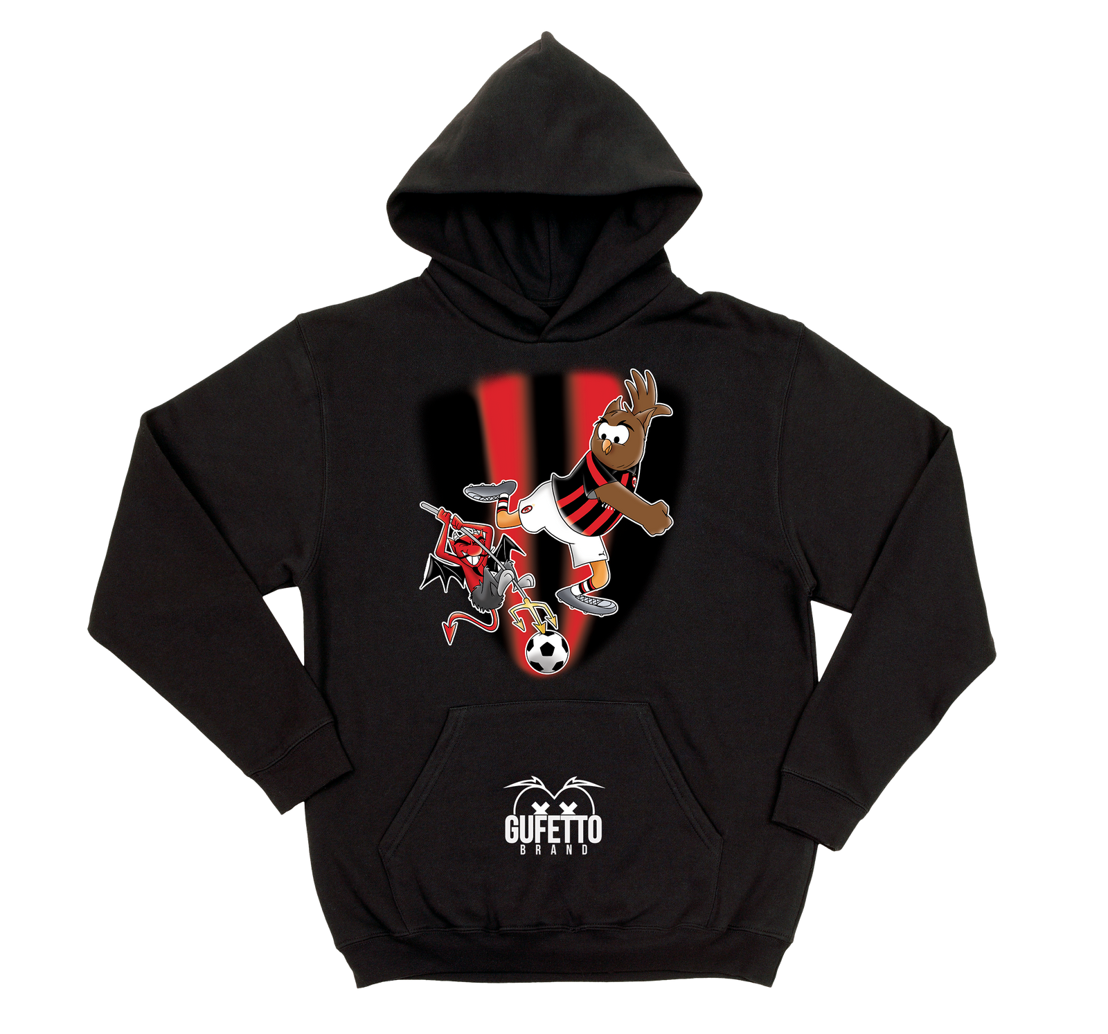 Felpa uomo Soccer Gufetto RossoNero - Gufetto Brand 