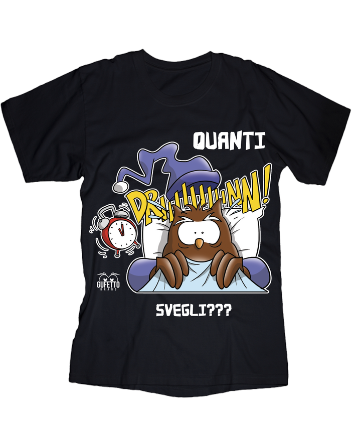 T-shirt Donna Quanti Svegli???? - Gufetto Brand 
