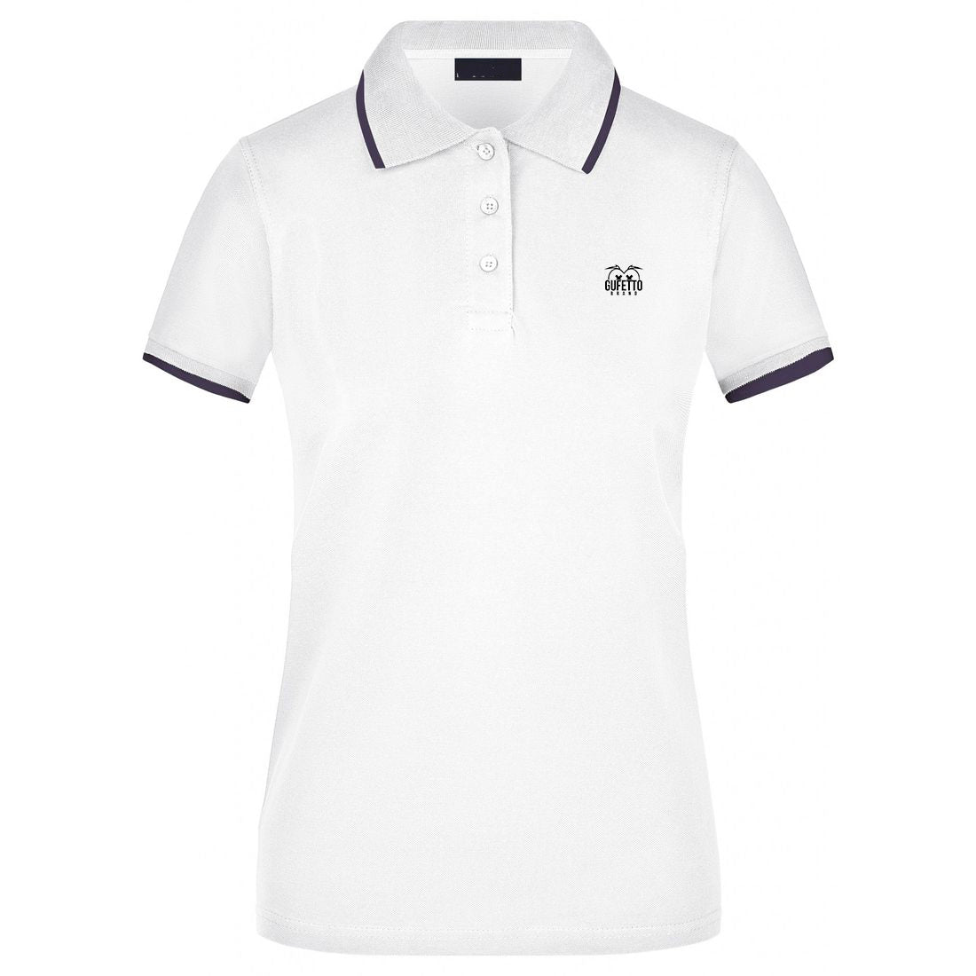Polo Donna  Occhi White ( logo ricamato ) - Gufetto Brand 