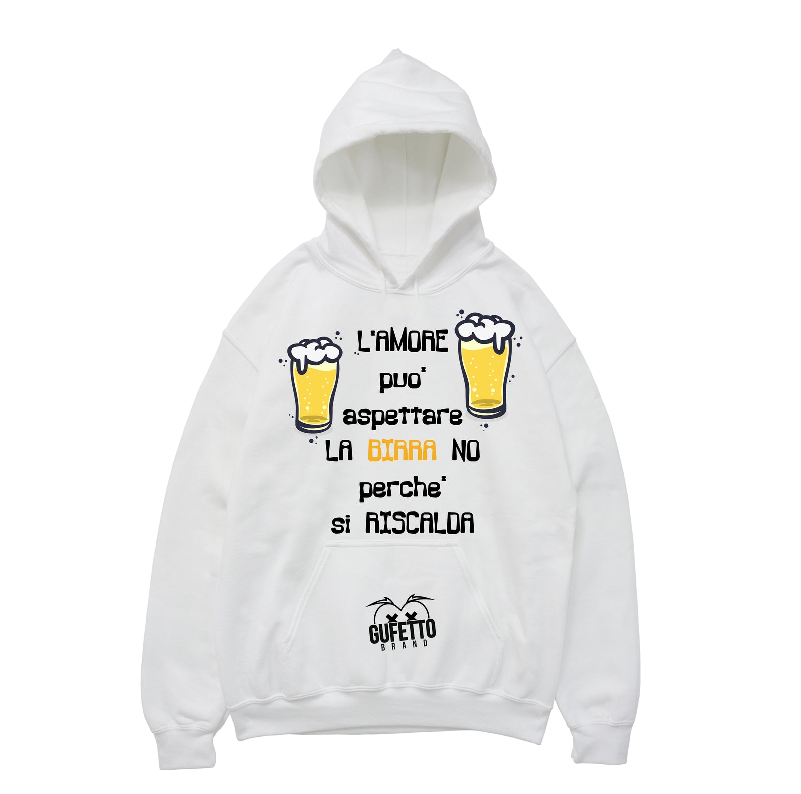 Felpa uomo Birra ( L732 ) - Gufetto Brand 