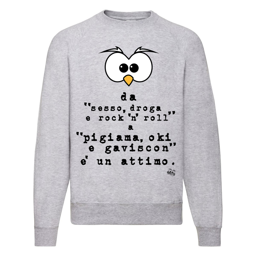 Felpa Classic  Uomo Donna Rock ( A284 ) - Gufetto Brand 