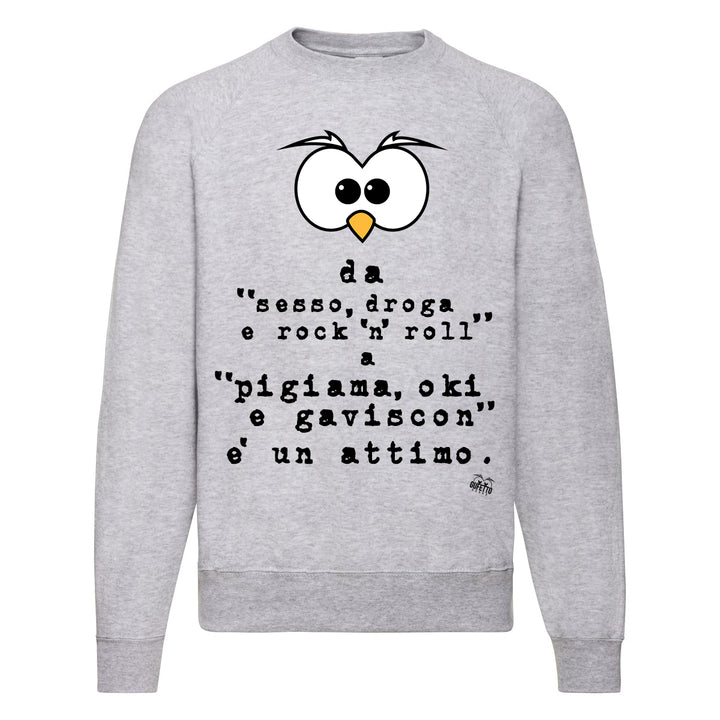Felpa Classic  Uomo Donna Rock ( A284 ) - Gufetto Brand 