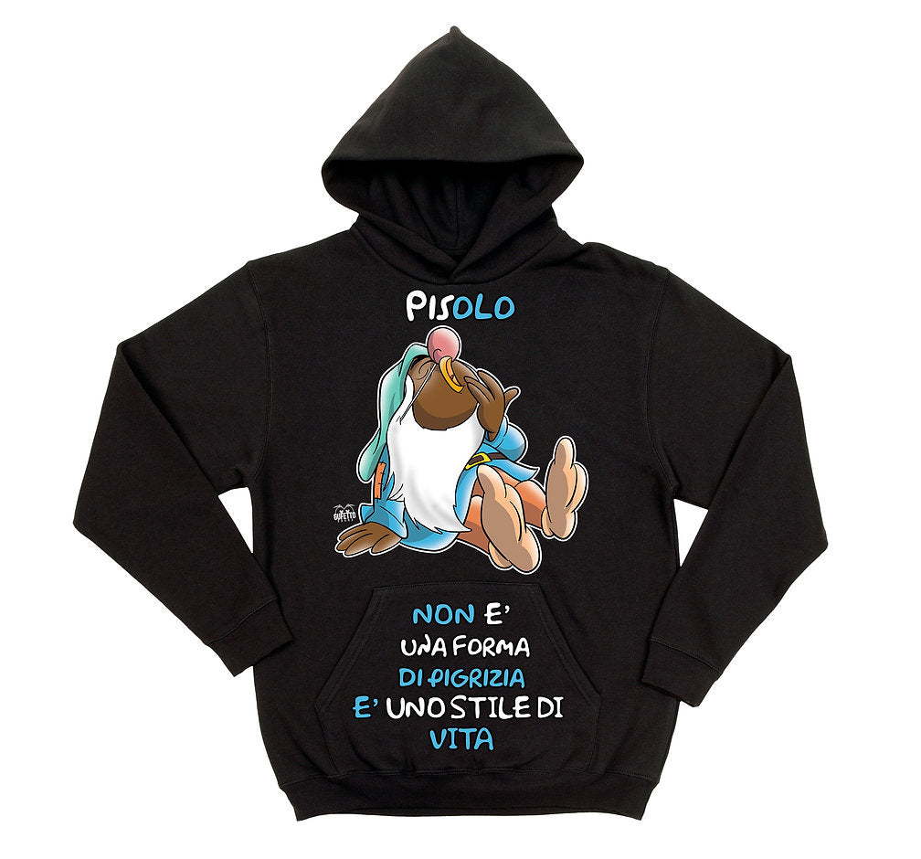 Felpa Cappuccio Nera Donna Pisolo Outlet - Gufetto Brand 