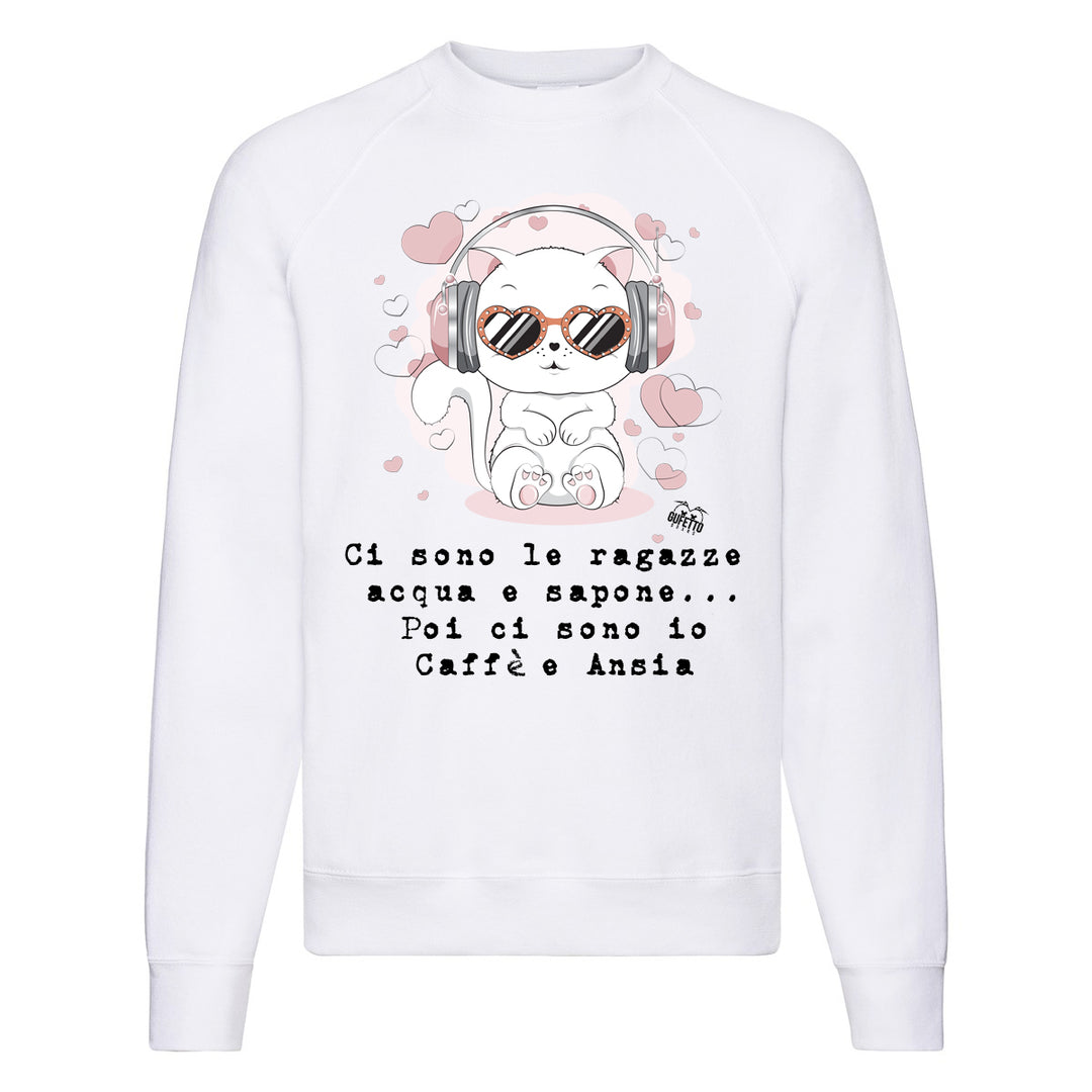 Felpa Classic Donna Caffè e Ansia ( J961 ) - Gufetto Brand 