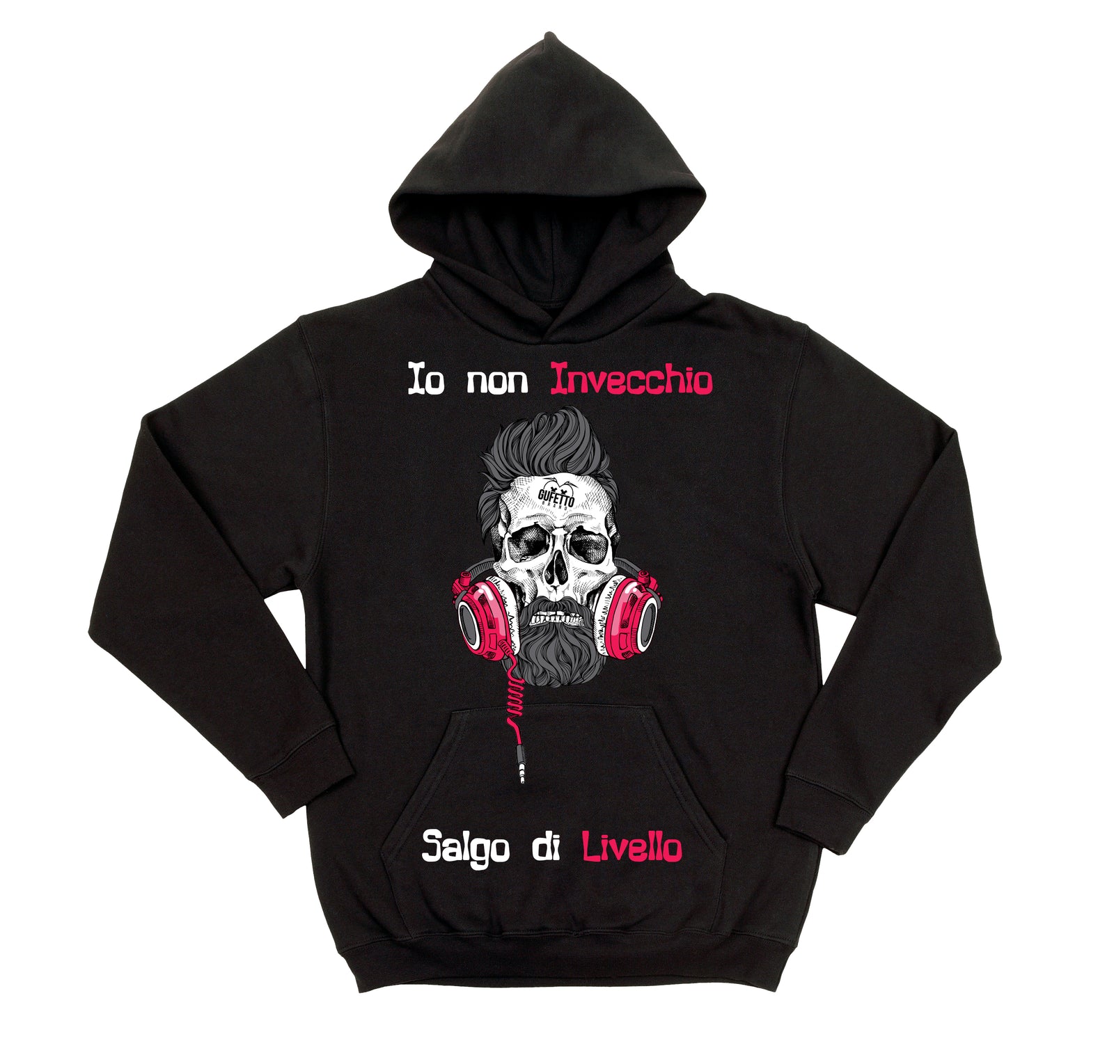 Felpa uomo Non Invecchio Skull Music ( Q987 ) - Gufetto Brand 