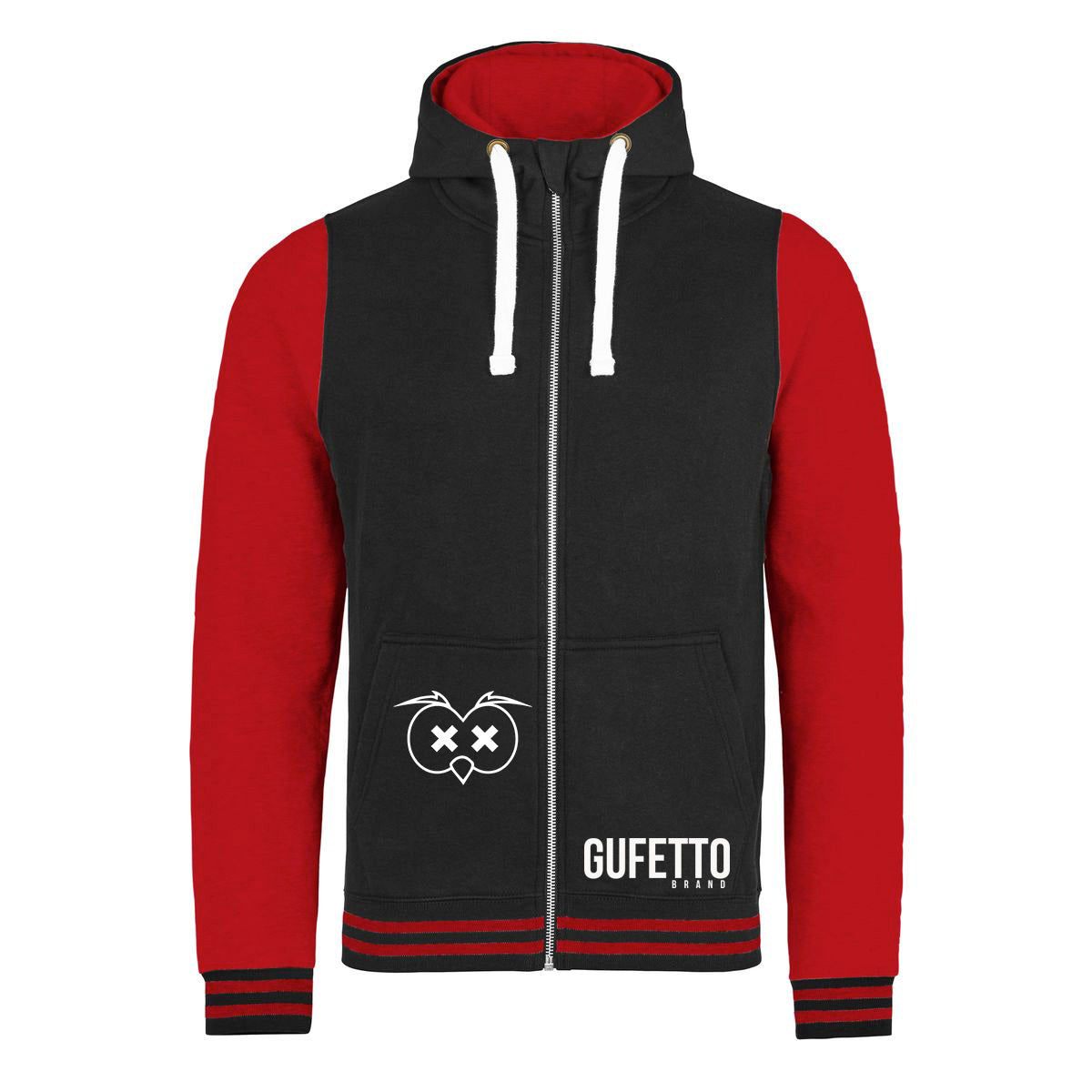 Felpa Urban Donna/Uomo Nera rossa - Gufetto Brand 