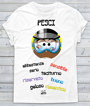 T-shirt Donna Zodiac Gufetto Pesci ( I785 )