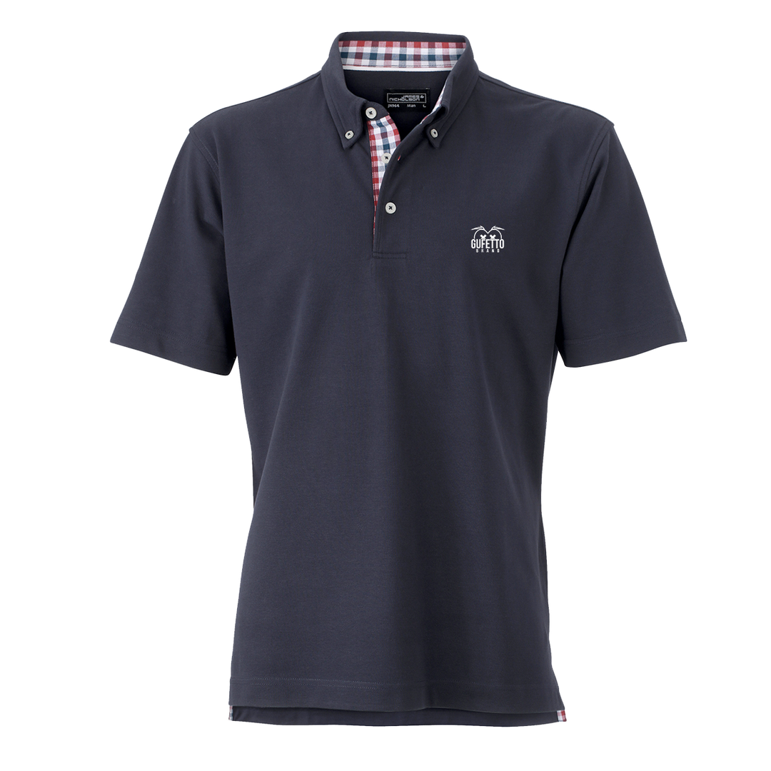 Polo Uomo  Blu quadretti rossi bianche Gufetto Brand - Gufetto Brand 