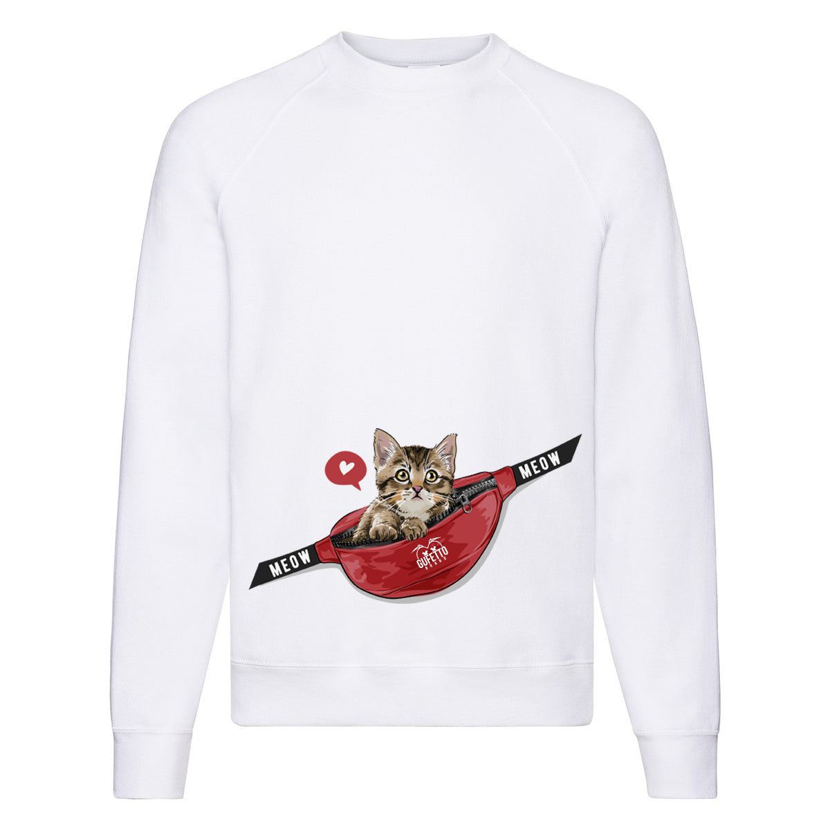 Felpa Classic  Uomo Donna  Cat Meow ( L741 ) - Gufetto Brand 