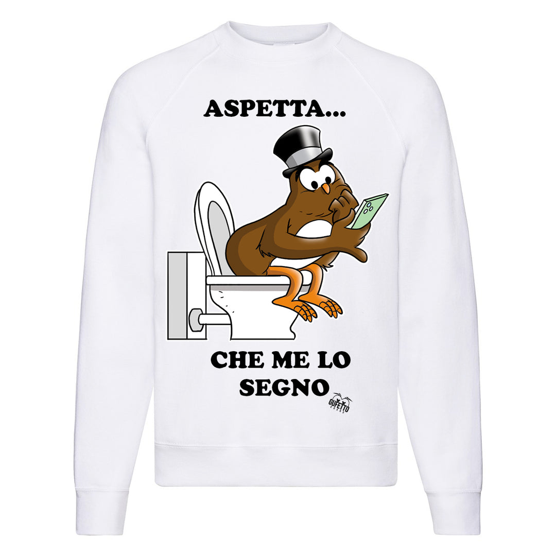 Felpa Classic  Uomo Donna Aspetta ( K228 ) - Gufetto Brand 