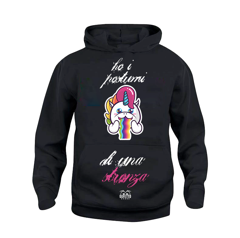 Felpa donna Unicorn Ho i Postumi... - Gufetto Brand 