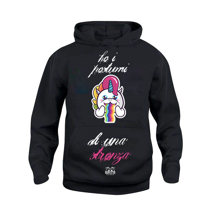 Felpa donna Unicorn Ho i Postumi... - Gufetto Brand 