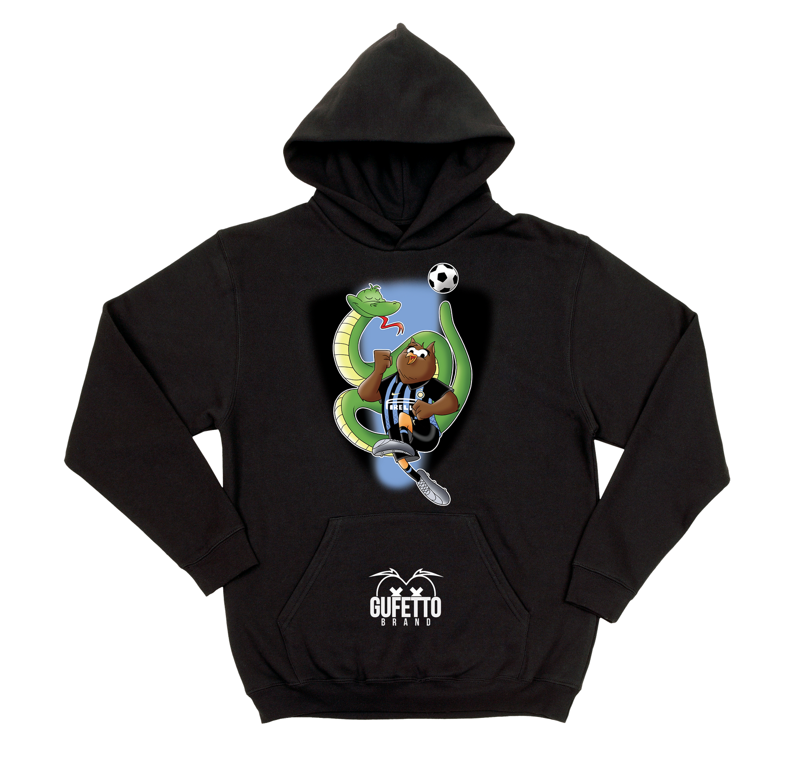 Felpa uomo Soccer Gufetto NeroBlu - Gufetto Brand 