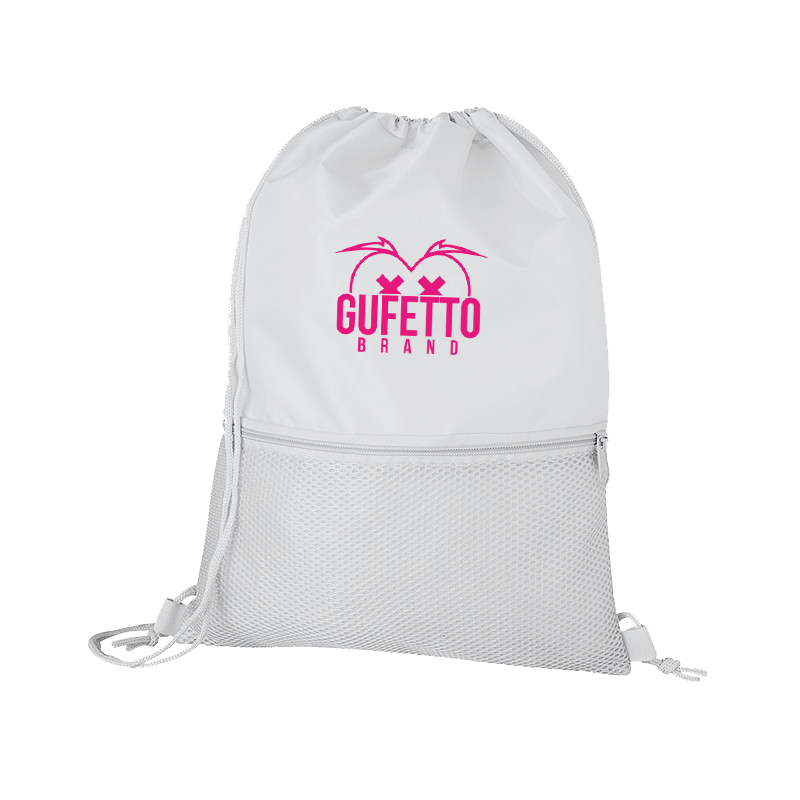 Sacca Gs Brand Bianca Logo Fucsia - Gufetto Brand 