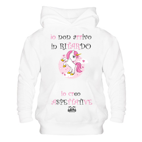 Felpa donna Unicorn Non arrivo in ritardo - Gufetto Brand 