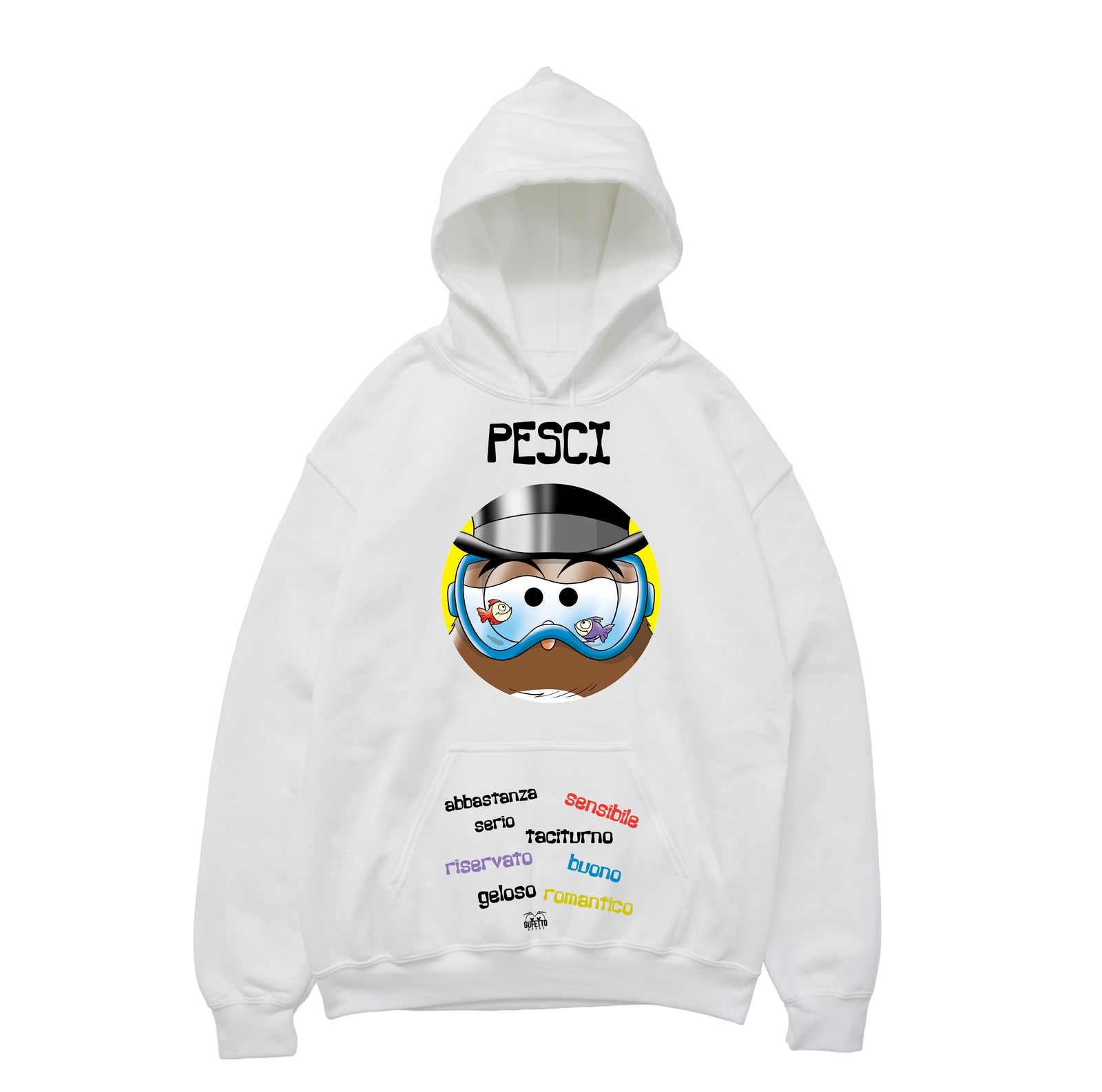 Felpa uomo Zodiac Gufetto Pesci ( P045 ) - Gufetto Brand 