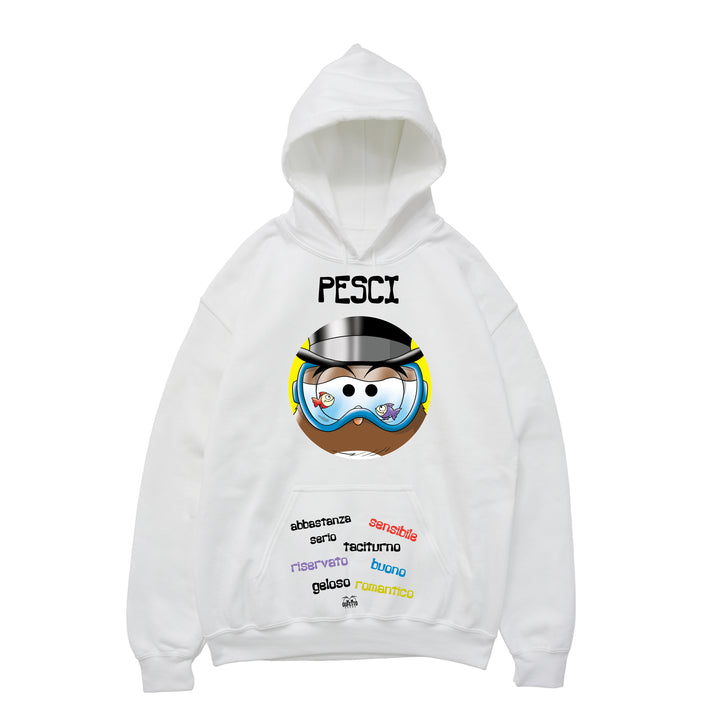Felpa uomo Zodiac Gufetto Pesci ( P045 ) - Gufetto Brand 