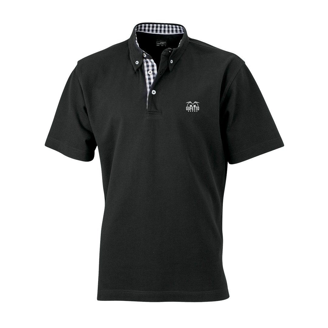 Polo Uomo  Nera quadretti Gufetto Brand - Gufetto Brand 