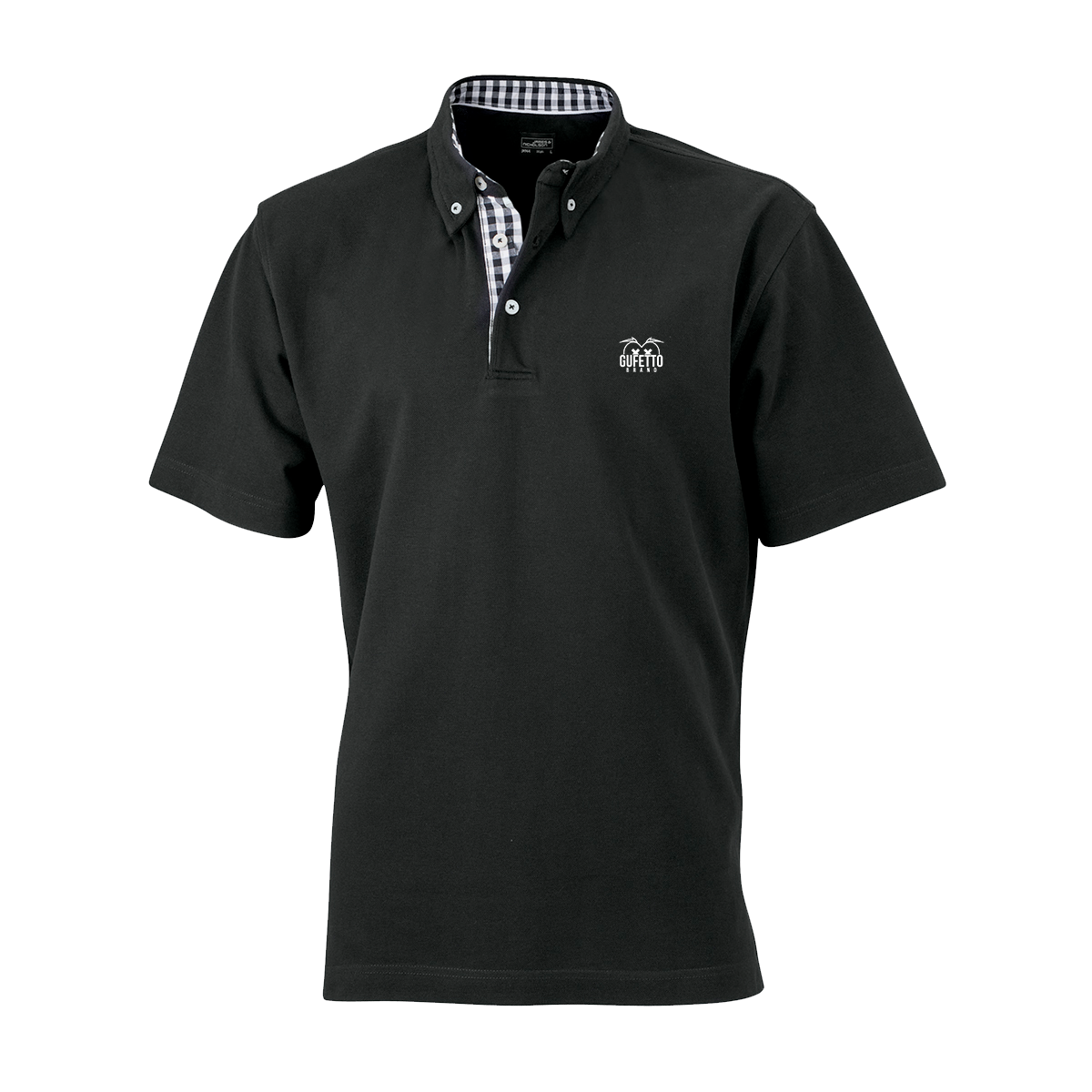 Polo Uomo  Nera quadretti Gufetto Brand - Gufetto Brand 