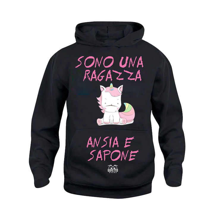 Felpa donna Unicorn Sono una Ragazza... - Gufetto Brand 