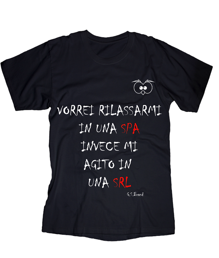 T-shirt VORREI RILASSARMI Donna NERA Outlet - Gufetto Brand 