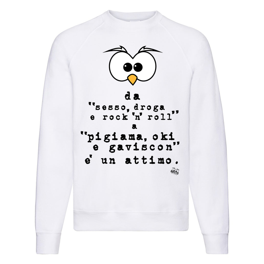 Felpa Classic  Uomo Donna Rock ( A284 ) - Gufetto Brand 
