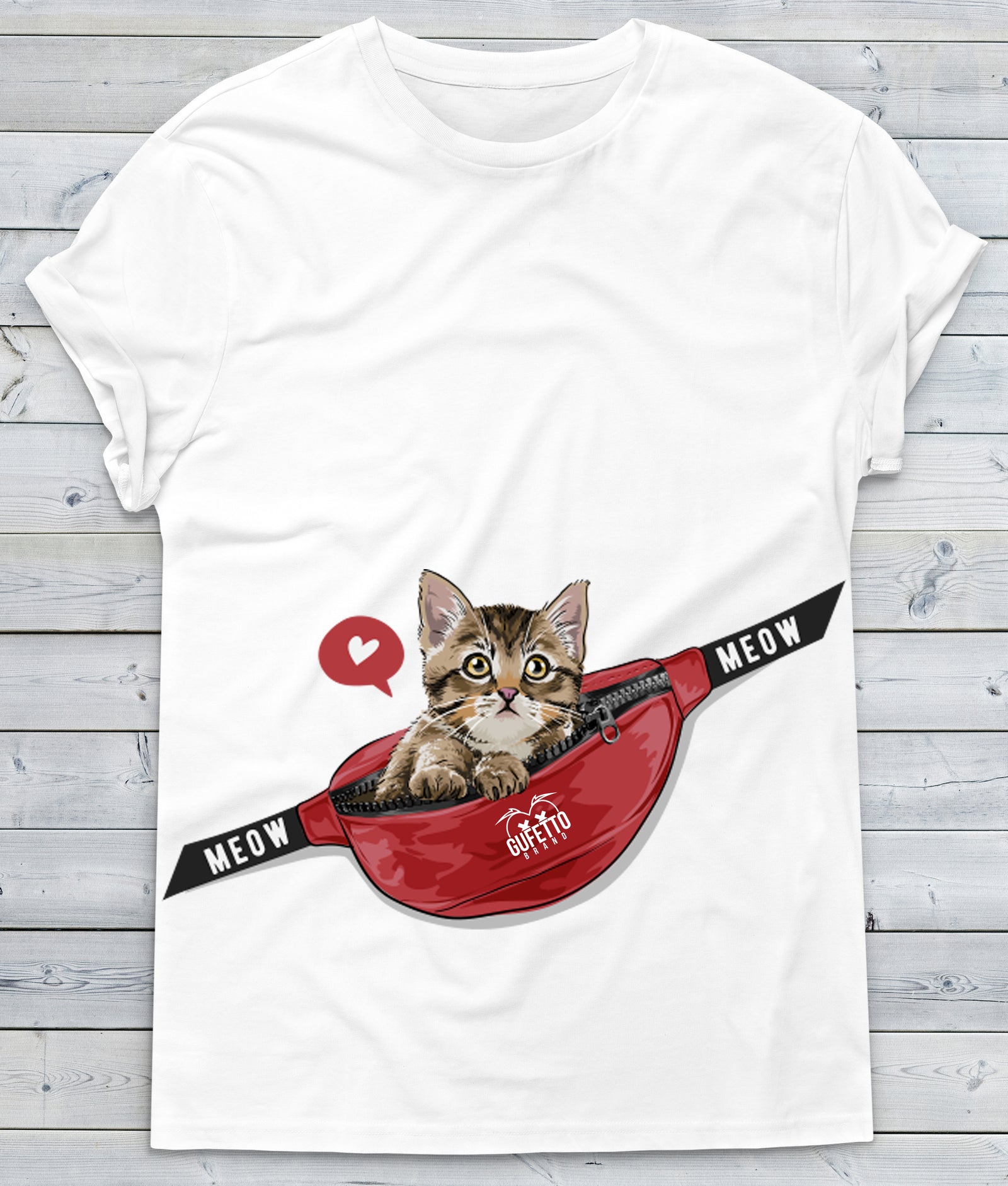 T-shirt Donna  Cat Meow ( L741 ) - Gufetto Brand 