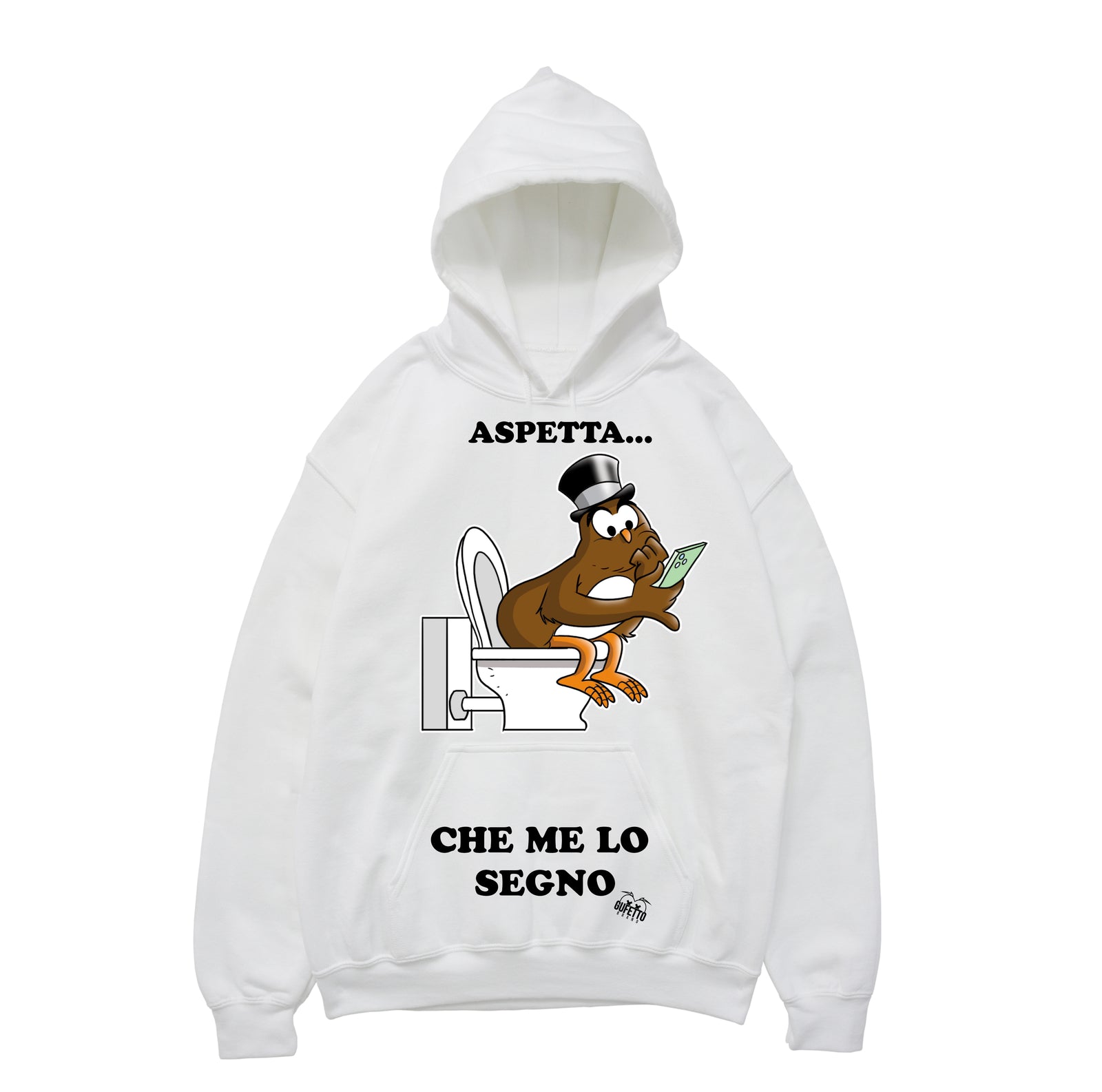 Felpa uomo Aspetta ( K228 ) - Gufetto Brand 