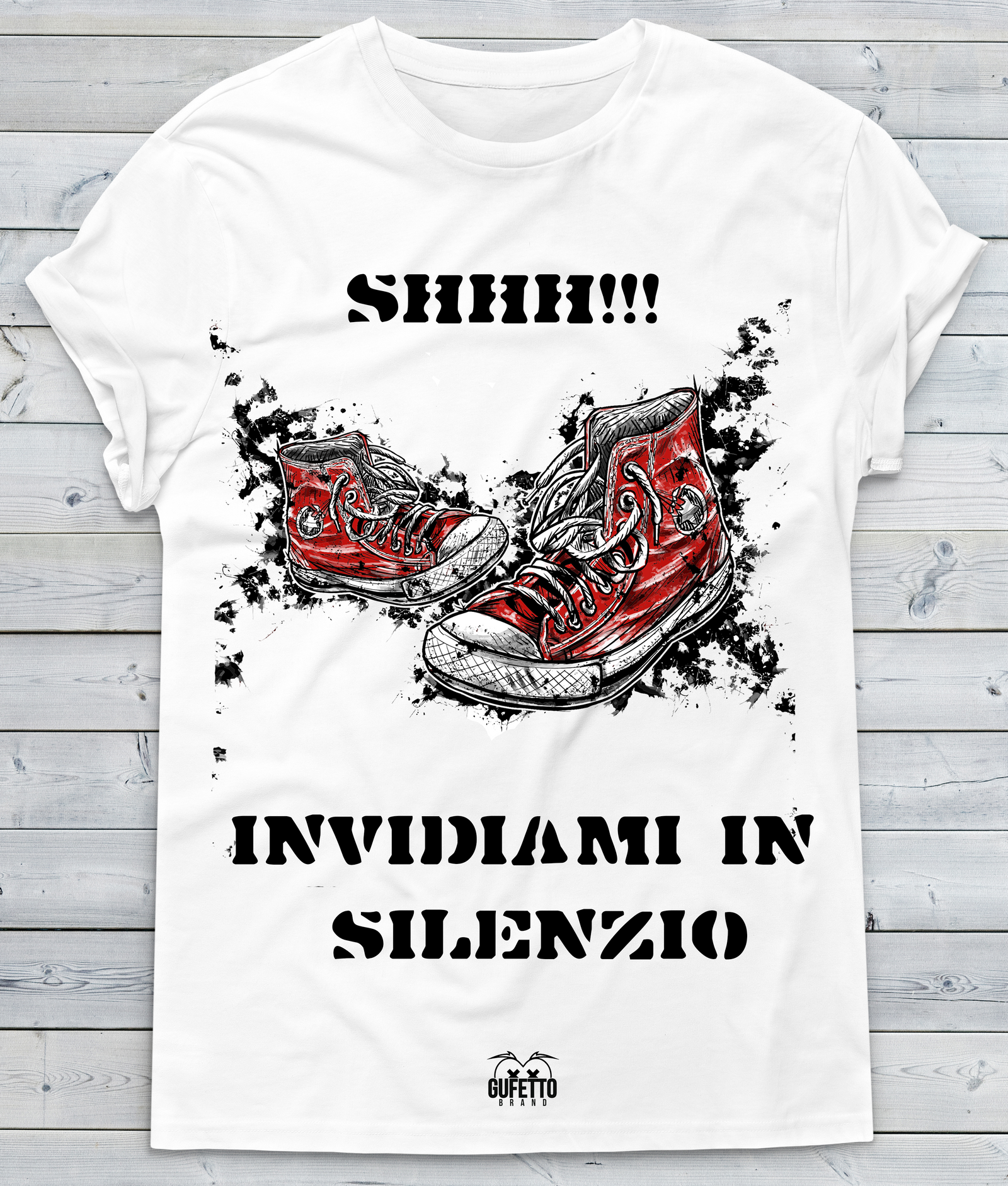 T-shirt Donna SHHH!!! red - Gufetto Brand 