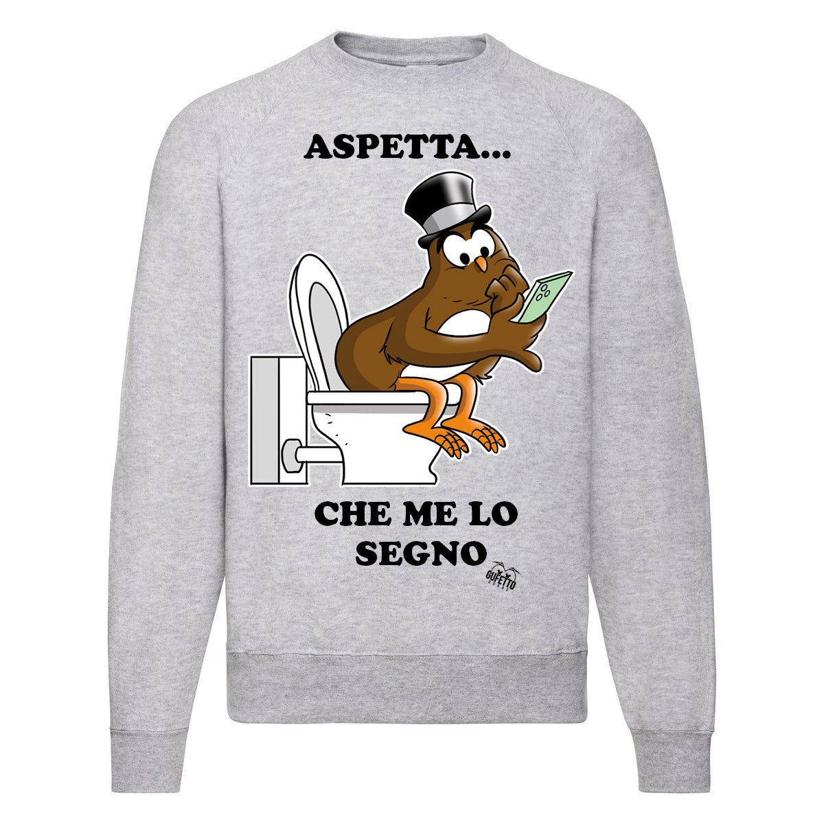 Felpa Classic  Uomo Donna Aspetta ( K228 ) - Gufetto Brand 