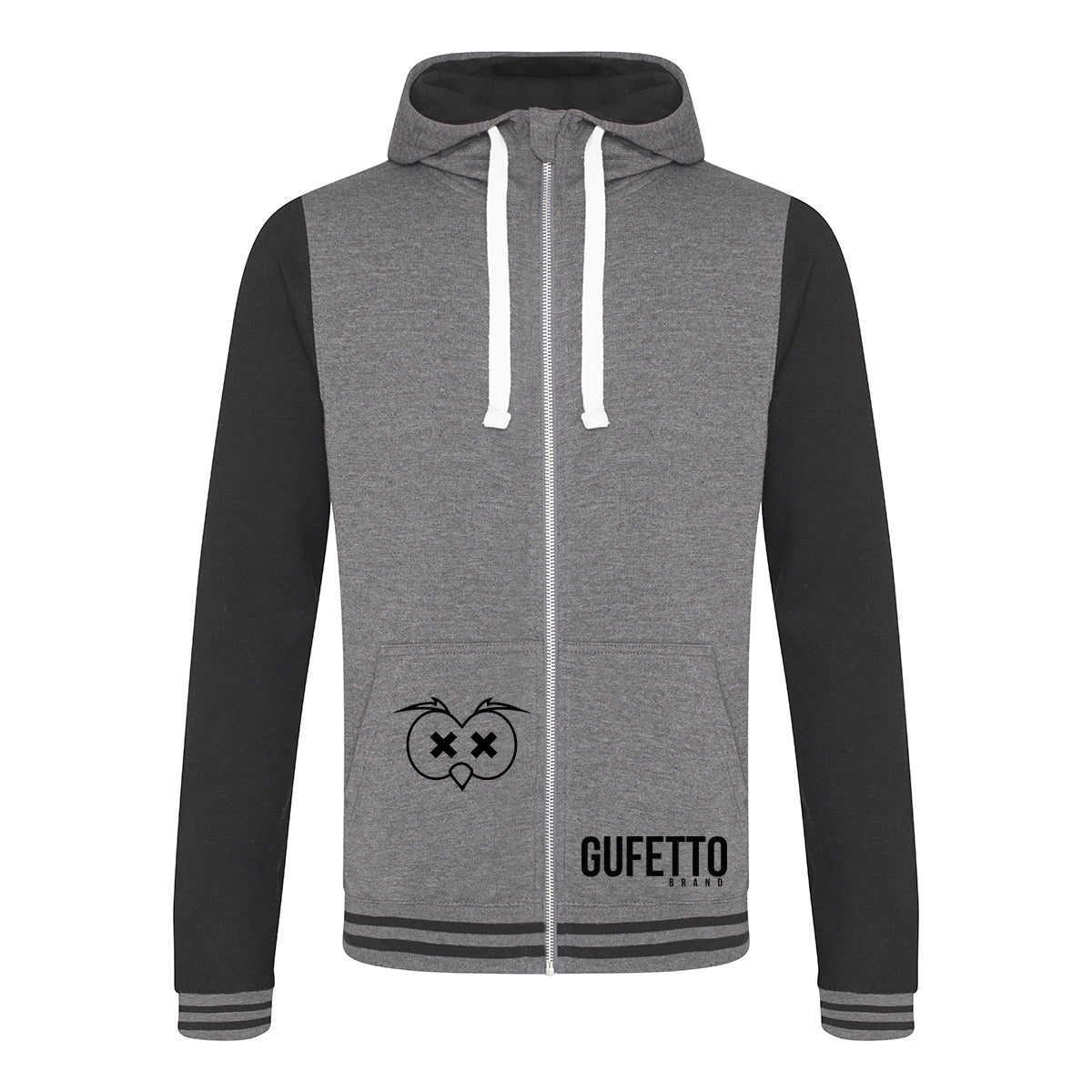 Felpa Urban Donna/Uomo Grigio scuro nera - Gufetto Brand 