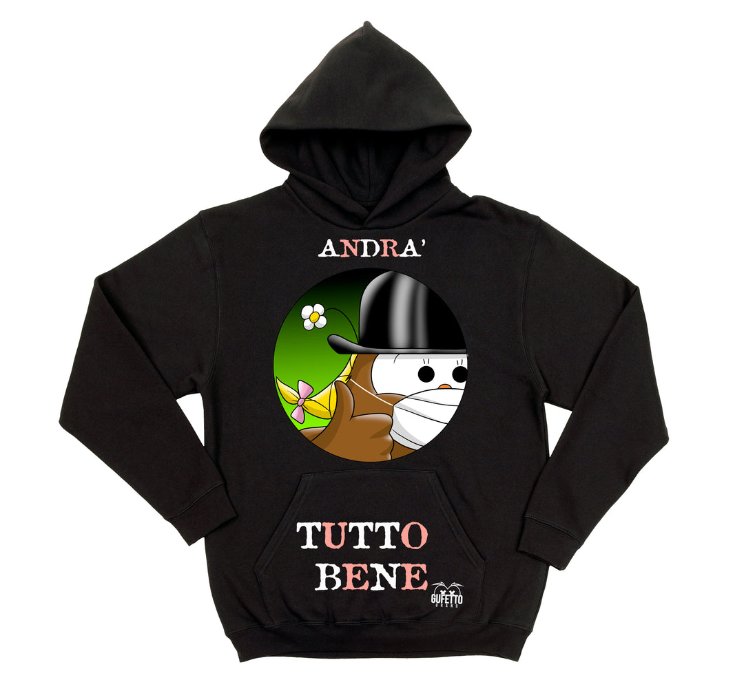 Felpa donna Andrà tutto bene 'Gufetta' ( C928 ) - Gufetto Brand 
